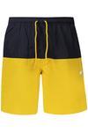 Мужские шорты K-Way пляжные с принтом двухцветные, черный/желтый - фото