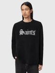 Свитер из смесовой альпаки с логотипом Saints Crew AllSaints, Black/Chalk White - фото 7