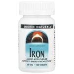 Source Naturals, Железо, 25 мг, 100 таблеток - фото