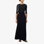 Топ из эластичной ткани в рубчик с круглым вырезом Vince, черный - фото 2