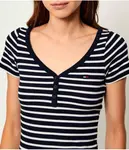 Блузка Хенли Slim fit Tommy Jeans, синий - фото 4