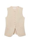 Жилет WITH BUTTONS Mango, бежевый - фото 6