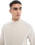 Обычная рубашка из сирсакера в камне ASOS DESIGN - фото 3
