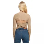 Свитер Urban Classics Short Rib Knit Twisted Back, бежевый - фото 2