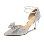 Ainer-cat Ainer cat Slim Heel High Heels 8cm Women's Silver - фото 3