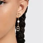 DIOR Золотые металлические серьги для женщин Gold - фото 7