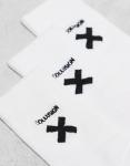 Носки унисекс с логотипом COLLUSION X, 3 Пары, белые - фото 2