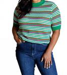 Наш полосатый вязаный топ Situationship в зеленом One Eleven North - фото 4