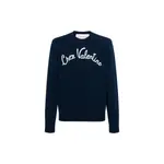 Вышитый свитшот Chez Valentino, синий - фото