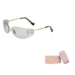 MIU MIU Солнечные очки с логотипом, Gold - фото