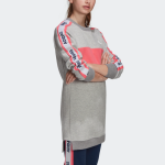 Adidas Свитшот Medium Heather Gray/Natural Pink/White Teenagers - фото 8
