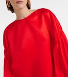 Шелковое платье Zelma с рукавами-буфами Khaite, Fire Red - фото 4