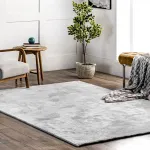 Ковер Loni Solid Shag Area Rug nuLOOM, 122 см, светло-голубой - фото 70