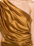 Драпированное макси-платье Malina, золотистый - фото 5