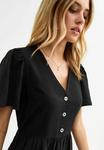 Повседневное платье FLUTTER SLEEVE BUTTON FRONT MIDI New Look, черный - фото 3