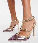 Туфли rockstud с декором Valentino Garavani, мультиколор - фото 4