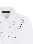 Декорированное платье-рубашка Karl Lagerfeld Kids, белый - фото 3