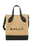 Сумка-тоут Bally с логотипом Bar, бежевый - фото