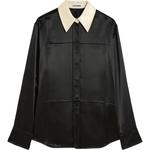 Рубашка с контрастным воротником JIL SANDER, черный - фото