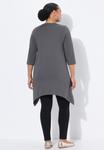 Топ Ulla Popken POINTED HEM EMPIRE, Graphite Grey/Grey - фото 3