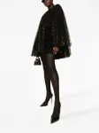 Расклешенное платье мини с пайетками DOLCE & GABBANA, черный - фото 2