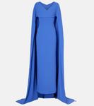 Платье из крепа с накидкой Моргана Solace London, Iris Blue - фото