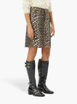 Юбка миди с леопардовым принтом GANNI, коричневый - фото 5