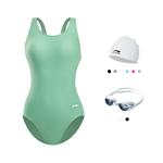 Купальник слитный One piece LINING, зеленый - фото