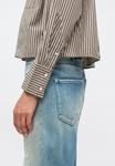 Блуза GAP STRAIGHT HEM CROPPED SHIRT, Brown - фото 6