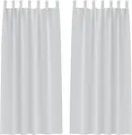 Плотные шторы с кольцами, 2 шт., светло-серые vidaXL - фото