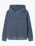 Детский худи с вафельной текстурой Hackett London, Chambray Blue - фото