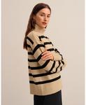 Женский полосатый свитер Gilly LILYSILK, Black&toffee stripes - фото 8