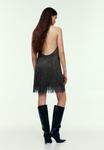 Платье PULL&BEAR SHORT HALTER WITH FRINGES, Silver-Coloured - фото 5