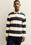 Поло New Look STRIPED LONG SLEEVE RUGBY , Blue Pattern/Dark Blue - фото