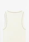 Футболка Massimo Dutti V-NECK WITH CONTRAST DETAIL, Beige - фото 8