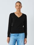 Джемпер из легкого кашемира с v-образным вырезом John Lewis, черный - фото