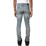 Футболка с фиолетовым логотипом AMIRI, синяя - фото