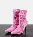 Ботильоны из мятого бархата Lotta 85 Jimmy Choo, Light Magenta - фото 4