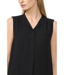 Топ CeCe Sleeveless Open Collar Top W/ Hidden Placket, Rich Black - фото 3