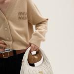 Вышитый кашемировый кардиган Miu Miu, белый - фото 4