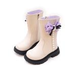 Детские высокие ботинки Idyllic, Ecru - фото 4