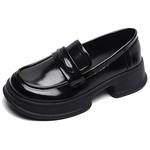 WEISHIBANGWEI Лоферы 5CM женские, ярко-черные - фото