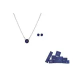 Swarovski Родированное ожерелье женское голубое - фото