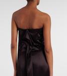 Платье Dolci из смесового шелка The Row, темно-коричневый - фото 6