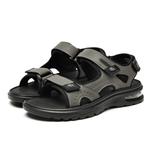 Пляжные сандалии мужские черно-серые HLA - фото 8