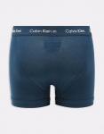Трусы Calvin Klein Cotton Stretch 3 pack trunk in black/blue/logo print - фото 3