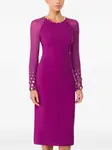 Платье миди Eurabia с сетчатыми рукавами Jenny Packham, фиолетовый - фото 2