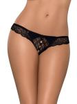 Стринги Obsessive Miamor crotchless thong, черный - фото 3