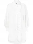 Платье-рубашка с оборками MSGM, белый - фото