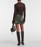 Джинсовая мини-юбка с потертостями Acne Studios, синий - фото 3